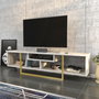 Hanah Home Asal 150 - Gold, Ephesus Soporte de TV Oro y Blanco
